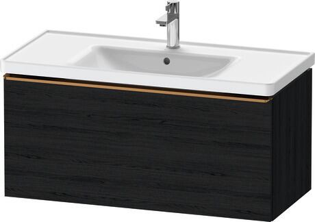 Vanity unit wall-mounted, DE4256004160000 Black oak Matt, Decor, Handle Bronze