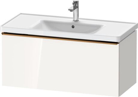 Vanity unit wall-mounted, DE4256004220000 White High Gloss, Decor, Handle Bronze