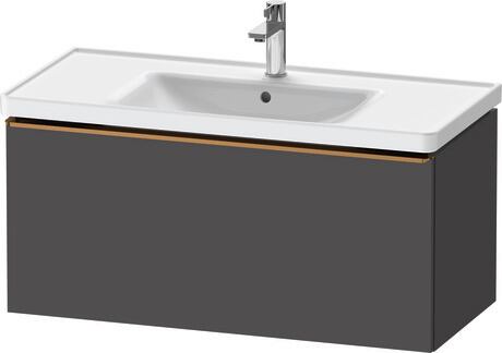 Vanity unit wall-mounted, DE4256004490000 Graphite Matt, Decor, Handle Bronze