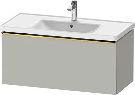 Vanity unit wall-mounted, DE4256034070000 Concrete grey Matt, Decor, Handle Gold