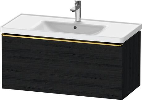 Vanity unit wall-mounted, DE4256034160000 Black oak Matt, Decor, Handle Gold