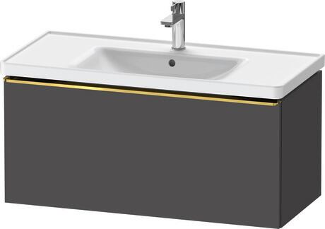 Vanity unit wall-mounted, DE4256034490000 Graphite Matt, Decor, Handle Gold