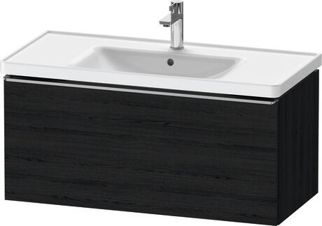 Vanity unit wall-mounted, DE4256070160000 Black oak Matt, Decor, Handle Stainless steel