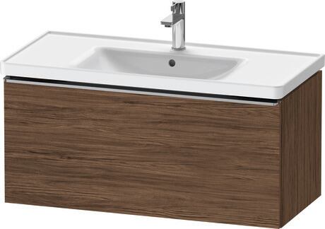 Vanity unit wall-mounted, DE4256070210000 Walnut dark Matt, Decor, Handle Stainless steel