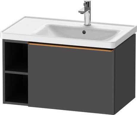 Vanity unit wall-mounted, DE4257004490000 Graphite Matt, Decor, Handle Bronze