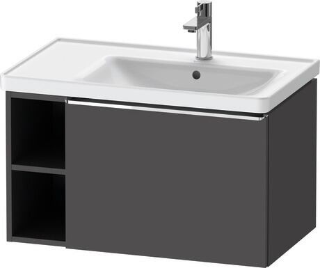 Vanity unit wall-mounted, DE4257010490000 Graphite Matt, Decor, Handle Chrome