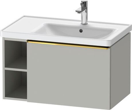 Vanity unit wall-mounted, DE4257034070000 Concrete grey Matt, Decor, Handle Gold