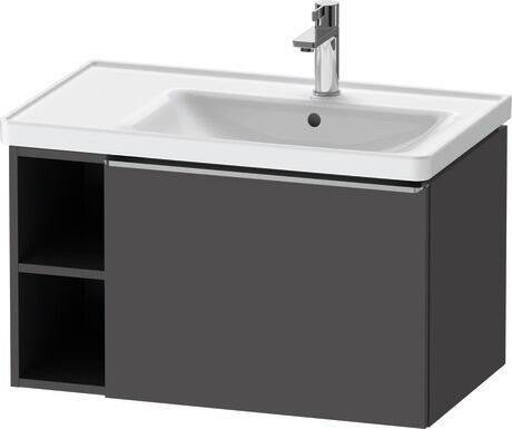 Vanity unit wall-mounted, DE4257070490000 Graphite Matt, Decor, Handle Stainless steel