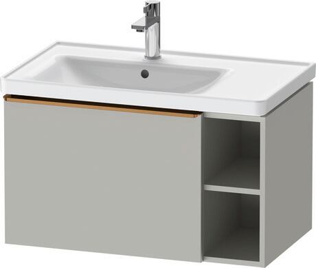 Vanity unit wall-mounted, DE4258004070000 Concrete grey Matt, Decor, Handle Bronze