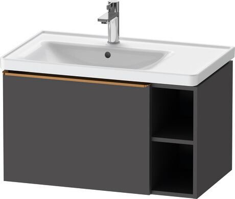 Vanity unit wall-mounted, DE4258004490000 Graphite Matt, Decor, Handle Bronze