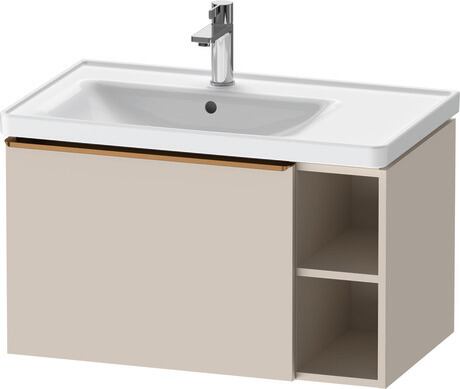 Vanity unit wall-mounted, DE4258004910000 taupe Matt, Decor, Handle Bronze