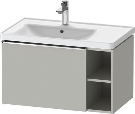 Vanity unit wall-mounted, DE4258010070000 Concrete grey Matt, Decor, Handle Chrome