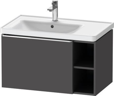 Vanity unit wall-mounted, DE4258010490000 Graphite Matt, Decor, Handle Chrome