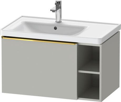 Vanity unit wall-mounted, DE4258034070000 Concrete grey Matt, Decor, Handle Gold