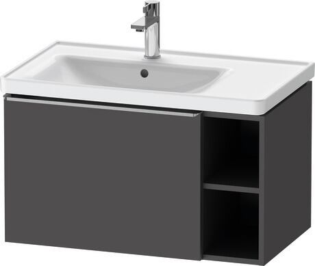 Vanity unit wall-mounted, DE4258070490000 Graphite Matt, Decor, Handle Stainless steel