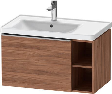 Vanity unit wall-mounted, DE4258070790000 Walnut Matt, Decor, Handle Stainless steel