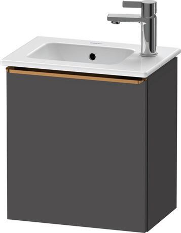 Vanity unit wall-mounted, DE4259L04490000 Graphite Matt, Decor, Handle Bronze