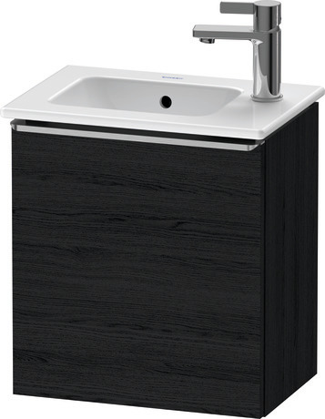 Vanity unit wall-mounted, DE4259L70160000 Black oak Matt, Decor, Handle Stainless steel