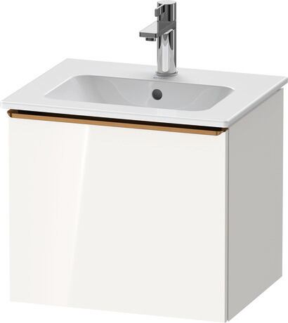 Vanity unit wall-mounted, DE4260004220000 White High Gloss, Decor, Handle Bronze