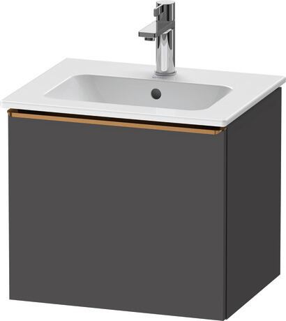 Vanity unit wall-mounted, DE4260004490000 Graphite Matt, Decor, Handle Bronze