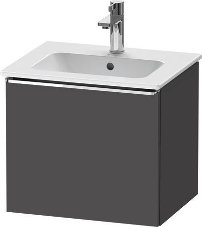 Vanity unit wall-mounted, DE4260010490000 Graphite Matt, Decor, Handle Chrome