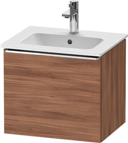 Vanity unit wall-mounted, DE4260010790000 Walnut Matt, Decor, Handle Chrome