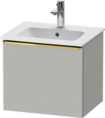 Vanity unit wall-mounted, DE4260034070000 Concrete grey Matt, Decor, Handle Gold