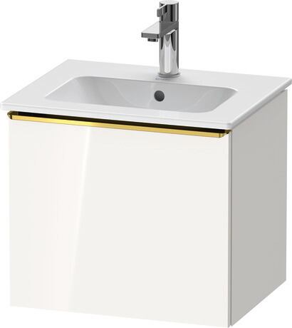 Vanity unit wall-mounted, DE4260034220000 White High Gloss, Decor, Handle Gold