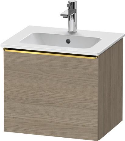 Vanity unit wall-mounted, DE4260034350000 Oak terra Matt, Decor, Handle Gold