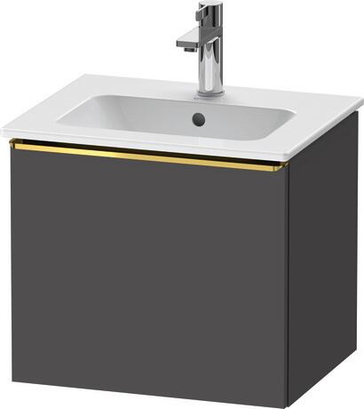 Vanity unit wall-mounted, DE4260034490000 Graphite Matt, Decor, Handle Gold