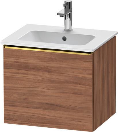 Vanity unit wall-mounted, DE4260034790000 Walnut Matt, Decor, Handle Gold