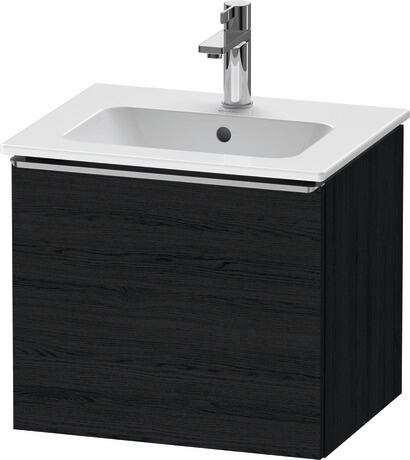 Vanity unit wall-mounted, DE4260070160000 Black oak Matt, Decor, Handle Stainless steel