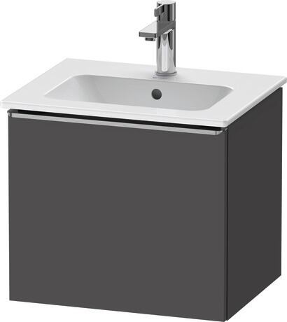 Vanity unit wall-mounted, DE4260070490000 Graphite Matt, Decor, Handle Stainless steel