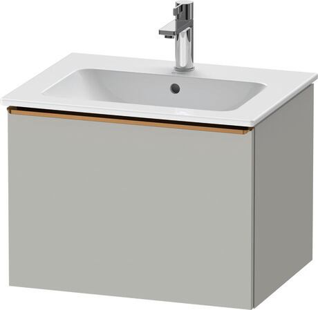 Vanity unit wall-mounted, DE4261004070000 Concrete grey Matt, Decor, Handle Bronze