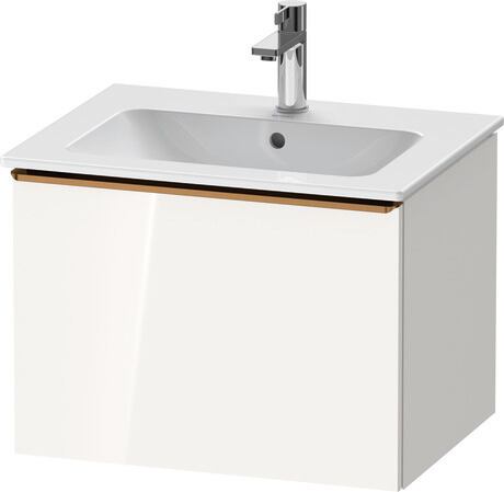 Vanity unit wall-mounted, DE4261004220000 White High Gloss, Decor, Handle Bronze