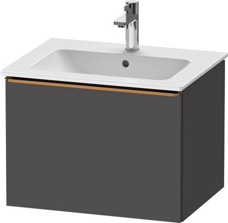 Vanity unit wall-mounted, DE4261004490000 Graphite Matt, Decor, Handle Bronze