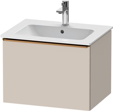 Vanity unit wall-mounted, DE4261004910000 taupe Matt, Decor, Handle Bronze