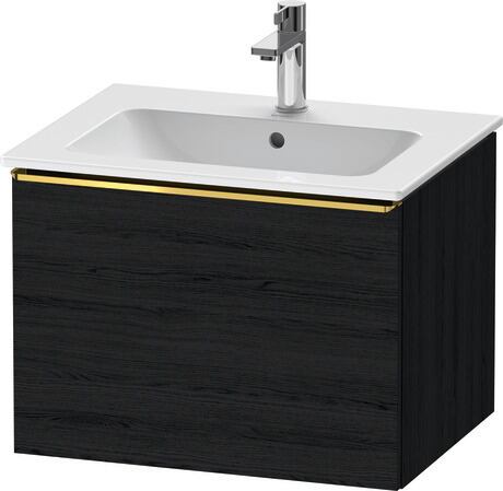 Vanity unit wall-mounted, DE4261034160000 Black oak Matt, Decor, Handle Gold