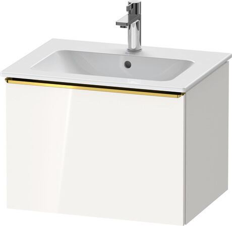 Vanity unit wall-mounted, DE4261034220000 White High Gloss, Decor, Handle Gold