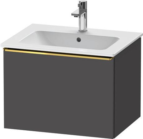 Vanity unit wall-mounted, DE4261034490000 Graphite Matt, Decor, Handle Gold