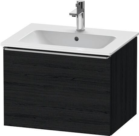 Vanity unit wall-mounted, DE4261070160000 Black oak Matt, Decor, Handle Stainless steel