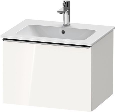 Vanity unit wall-mounted, DE4261070220000 White High Gloss, Decor, Handle Stainless steel