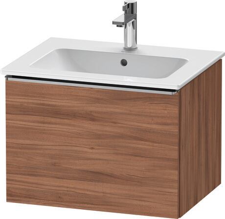 Vanity unit wall-mounted, DE4261070790000 Walnut Matt, Decor, Handle Stainless steel