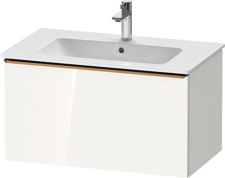 Vanity unit wall-mounted, DE4262004220000 White High Gloss, Decor, Handle Bronze