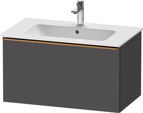 Vanity unit wall-mounted, DE4262004490000 Graphite Matt, Decor, Handle Bronze