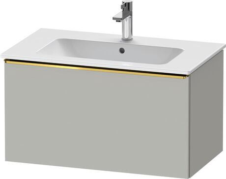 Vanity unit wall-mounted, DE4262034070000 Concrete grey Matt, Decor, Handle Gold