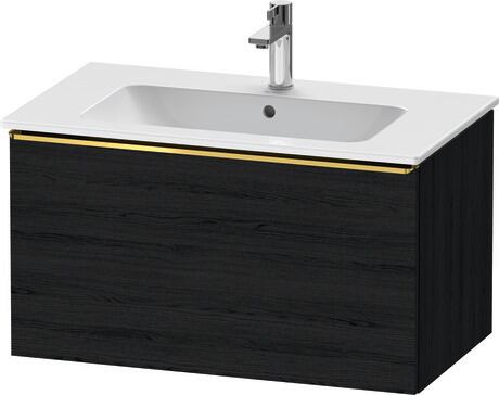 Vanity unit wall-mounted, DE4262034160000 Black oak Matt, Decor, Handle Gold