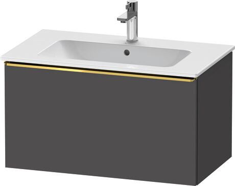 Vanity unit wall-mounted, DE4262034490000 Graphite Matt, Decor, Handle Gold