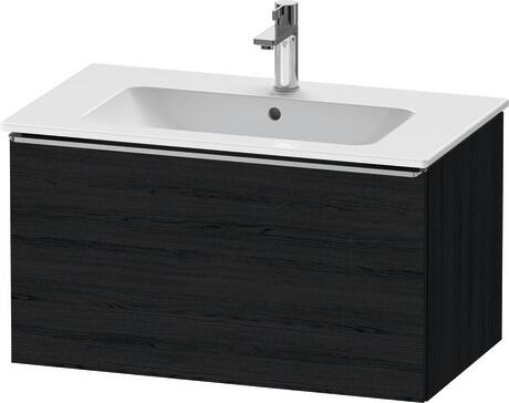 Vanity unit wall-mounted, DE4262070160000 Black oak Matt, Decor, Handle Stainless steel