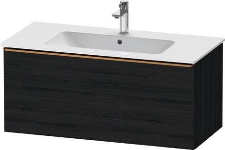 Vanity unit wall-mounted, DE4263004160000 Black oak Matt, Decor, Handle Bronze